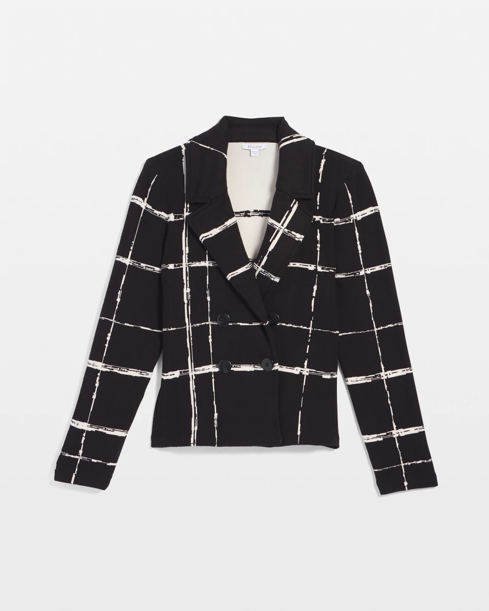 Cropped Double-Breasted Sweater Blazer