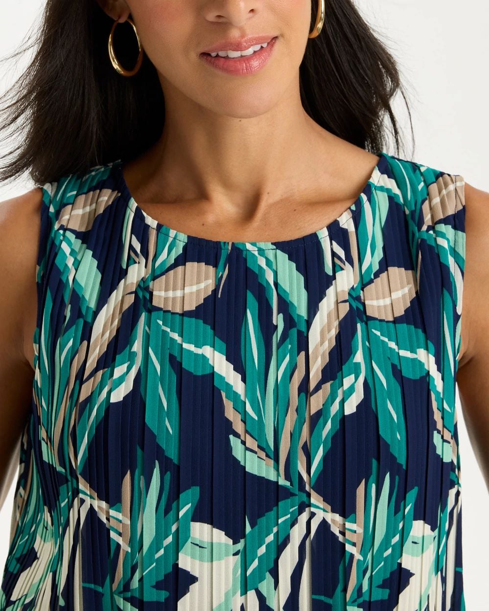 Travelers™ Palm Pleated Chiffon Tank