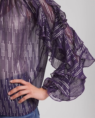 Georgette Ruffle Sleeve Blouse click to view larger image.