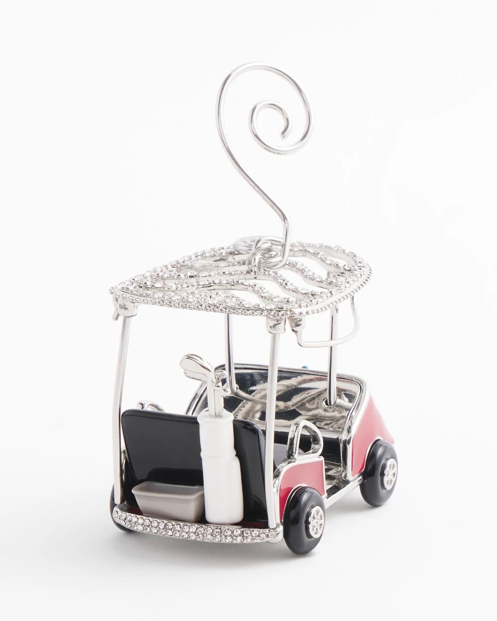 Red Rhinestone Golf Cart Ornament
