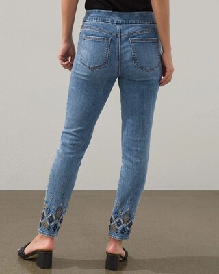 Beaded Hem Pull-On Ankle Jeggings