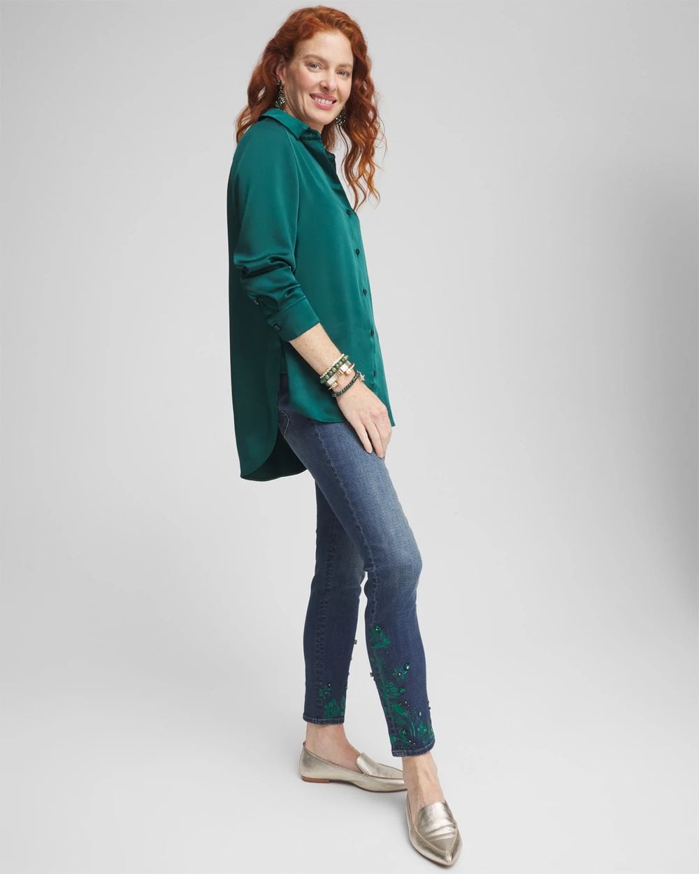 Satin High-low Tunic