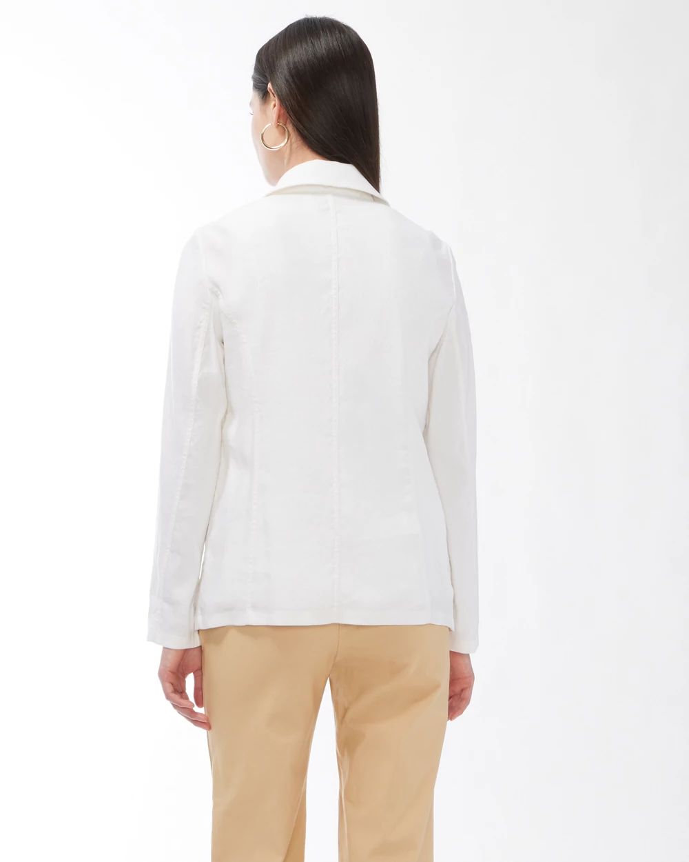 Linen-Blend Stretch Moto Jacket