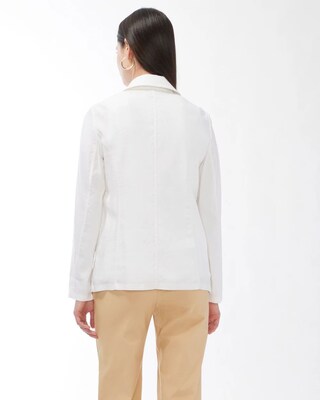 Linen-Blend Stretch Moto Jacket