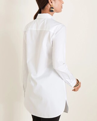 No-Iron Embroidered Cotton-Blend Tunic