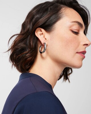 1" Silver Tone Hoops
