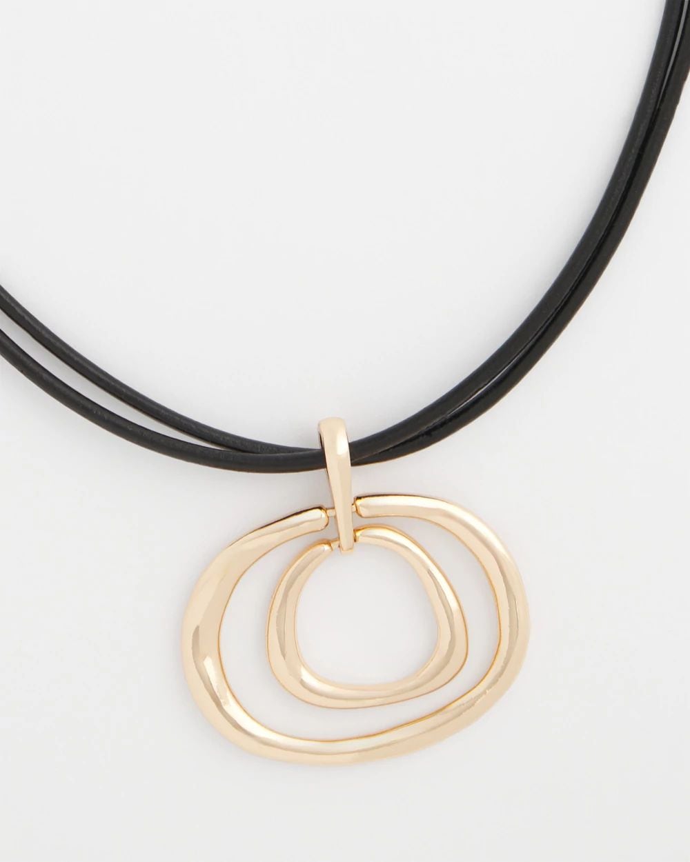 Gold Tone Rings Pendant Necklace