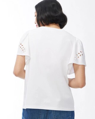 Cutwork Flutter Sleeve Tee click to view larger image.