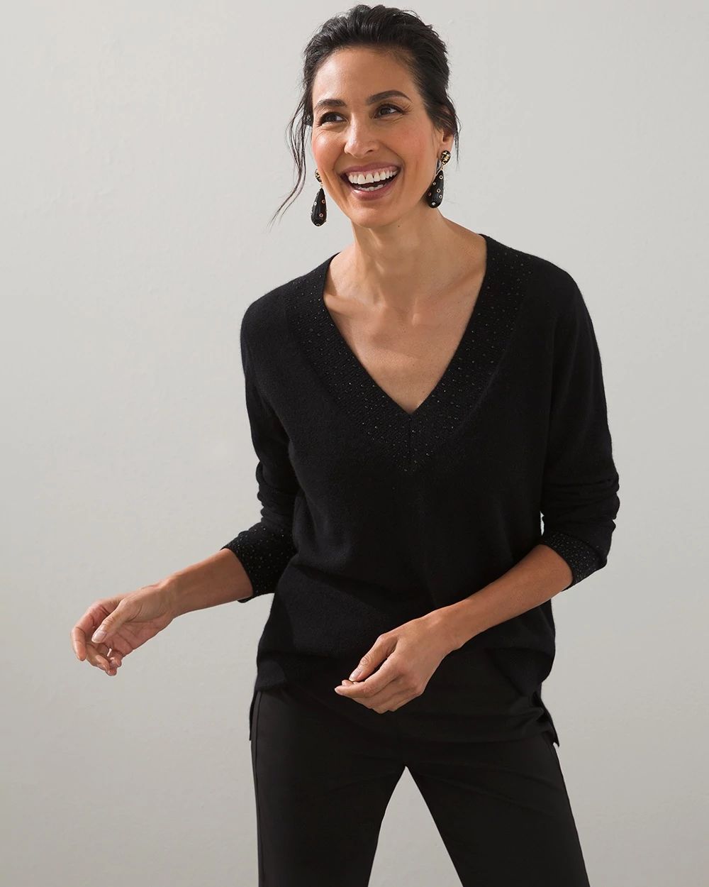 Black Label Cashmere V-Neck Sweater