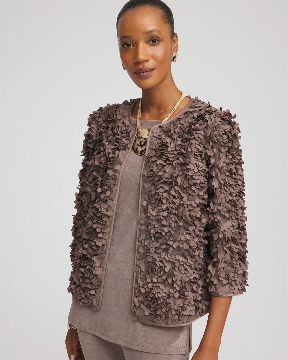 Travelers Collection™ Textured Rosette Jacket