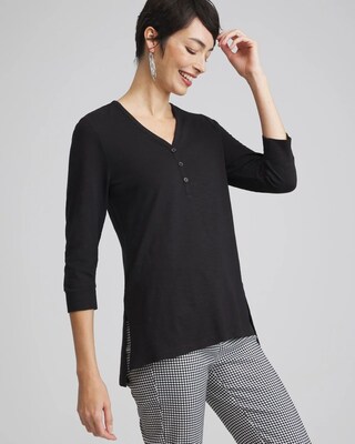 Henley Side Slit Tunic
