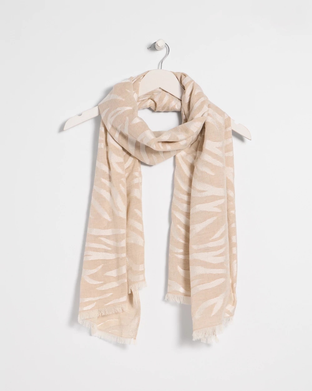 Neutral Zebra Jacquard Oblong Scarf