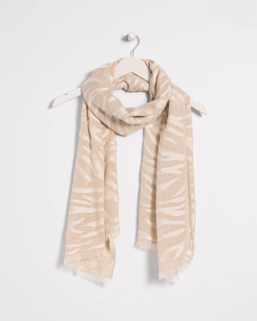 Neutral Zebra Jacquard Oblong Scarf