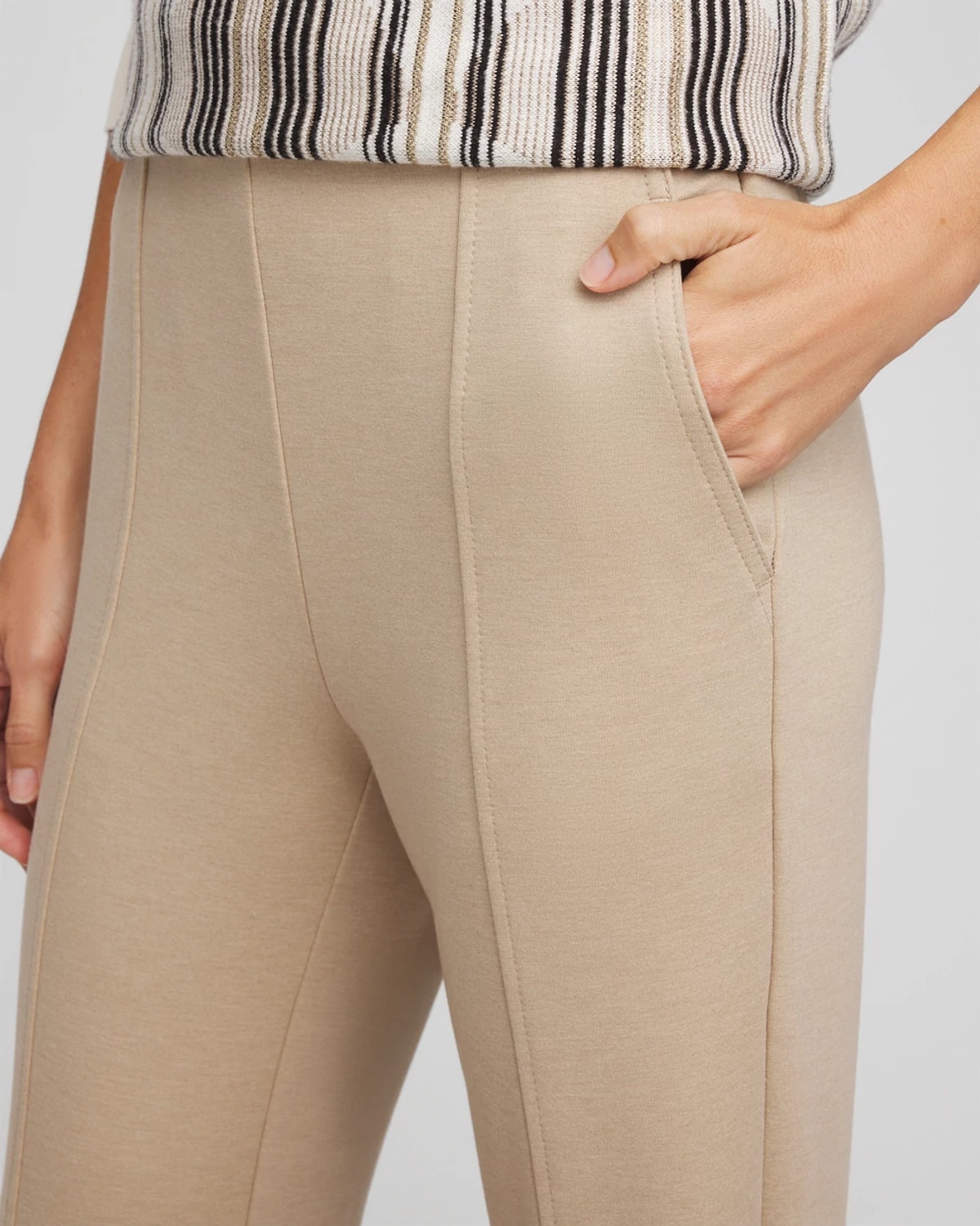 Chico's Petite Juliet Straight Ankle Pants In Taupe In Brown
