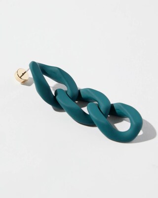 Teal Drop Link Earrings