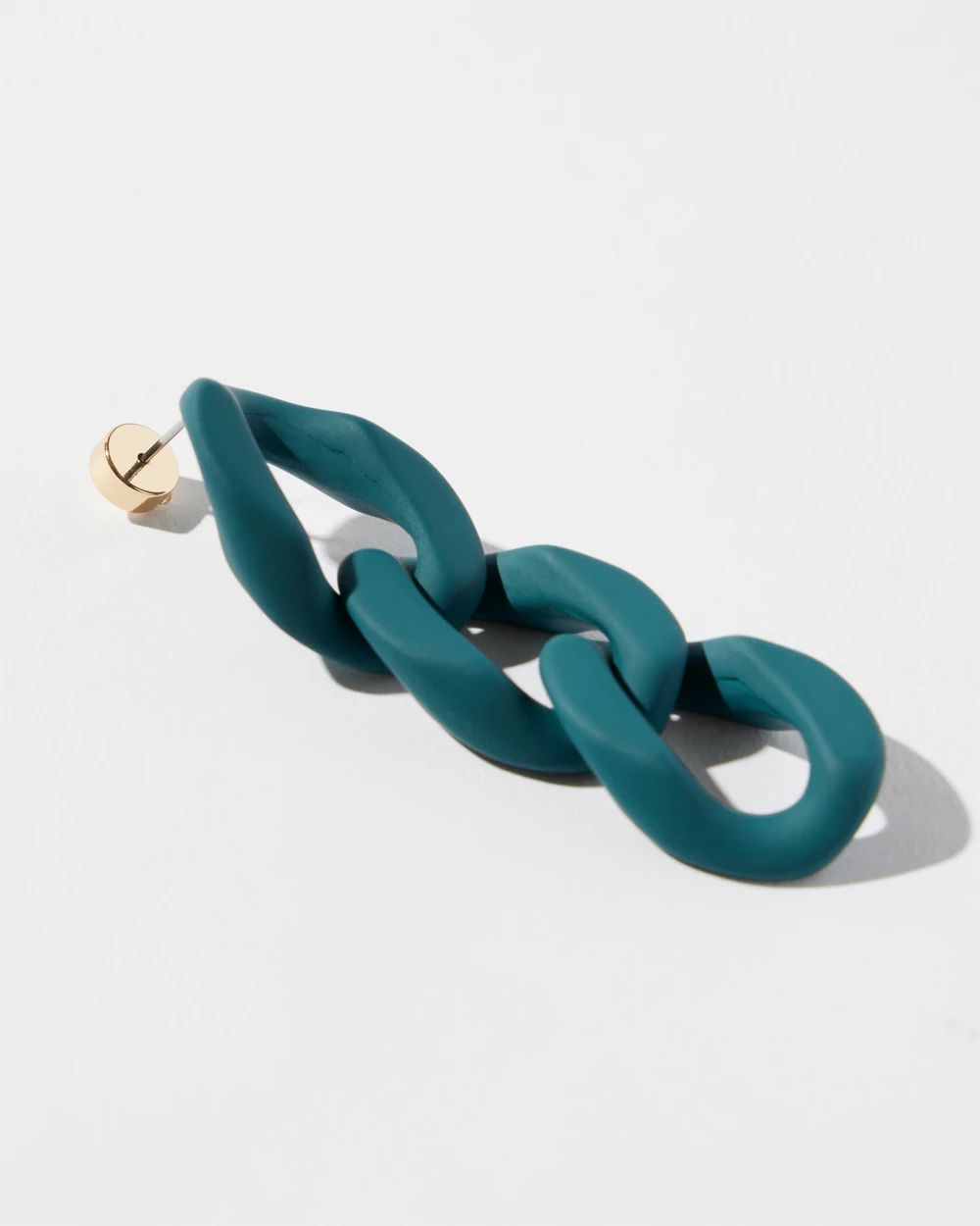 Teal Drop Link Earrings