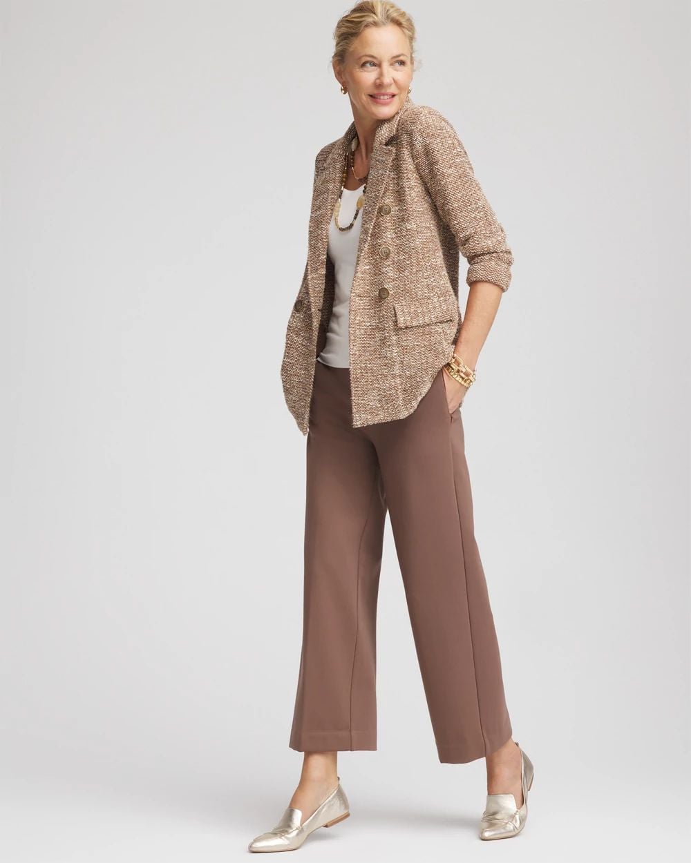 Juliet Slim Wide-Leg Cropped Pants click to view larger image.