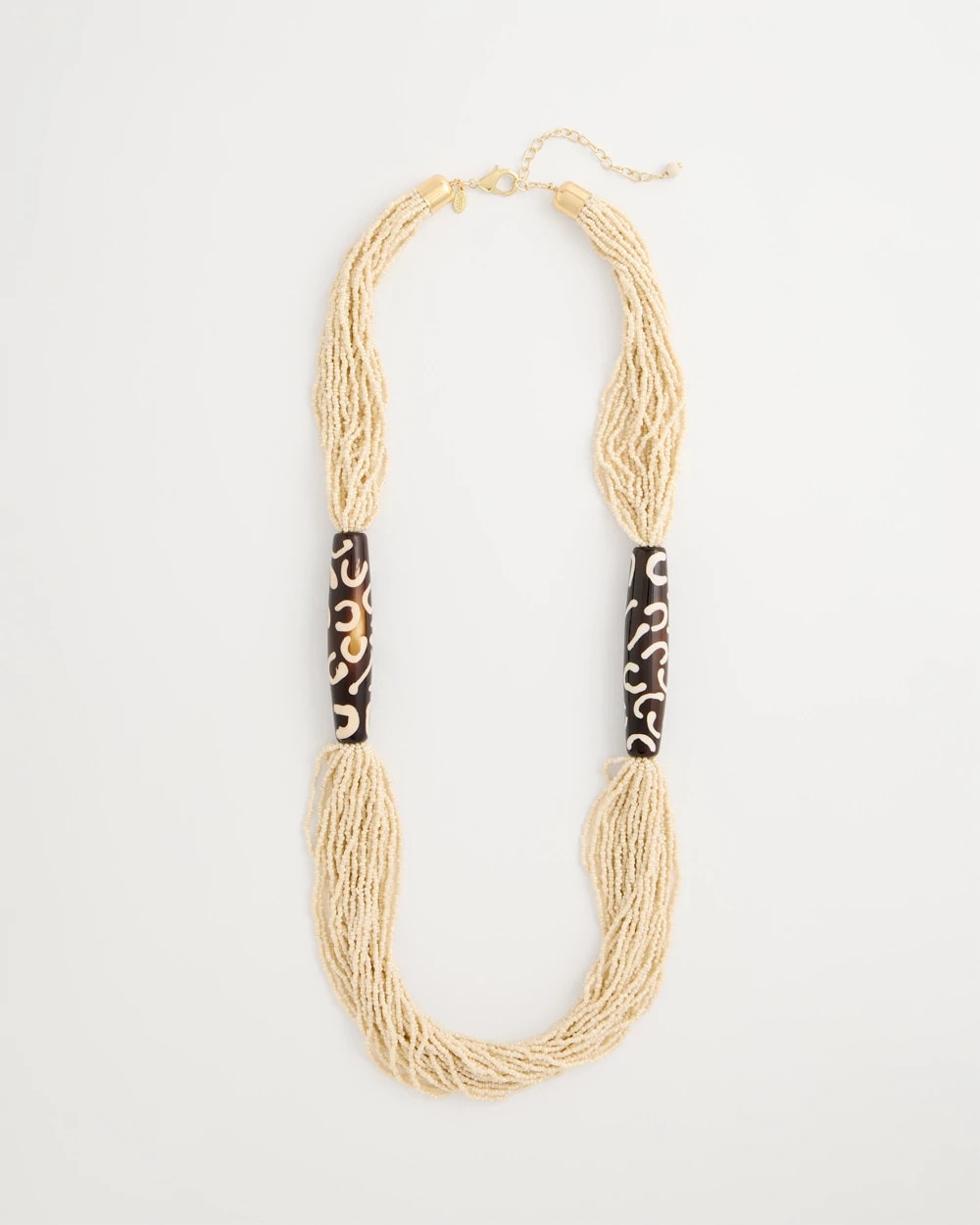 Neutral Beaded Animal Print Necklace