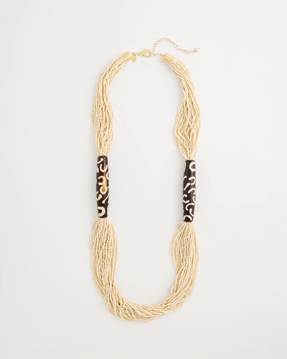Neutral Beaded Animal Print Necklace