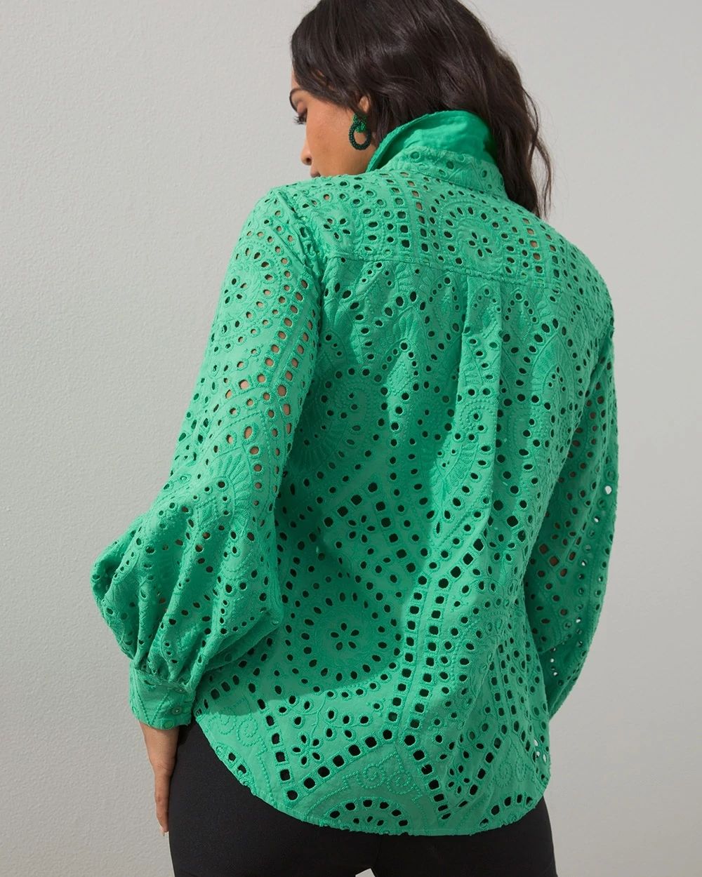 Eyelet Billow Sleeve Shirt