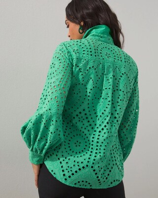 Eyelet Billow Sleeve Shirt