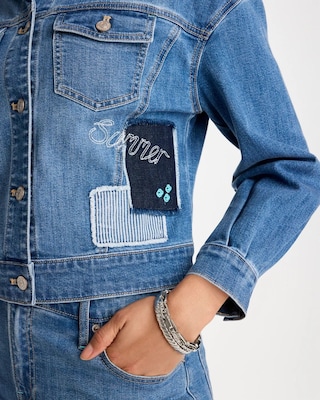 Denim Parrot Pocket Jacket click to view larger image.