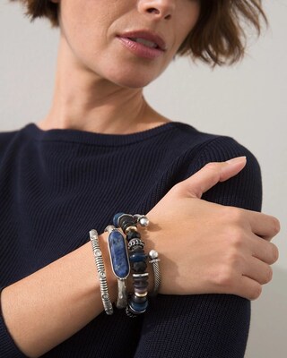 Sodalite Stone Cuff Bracelet