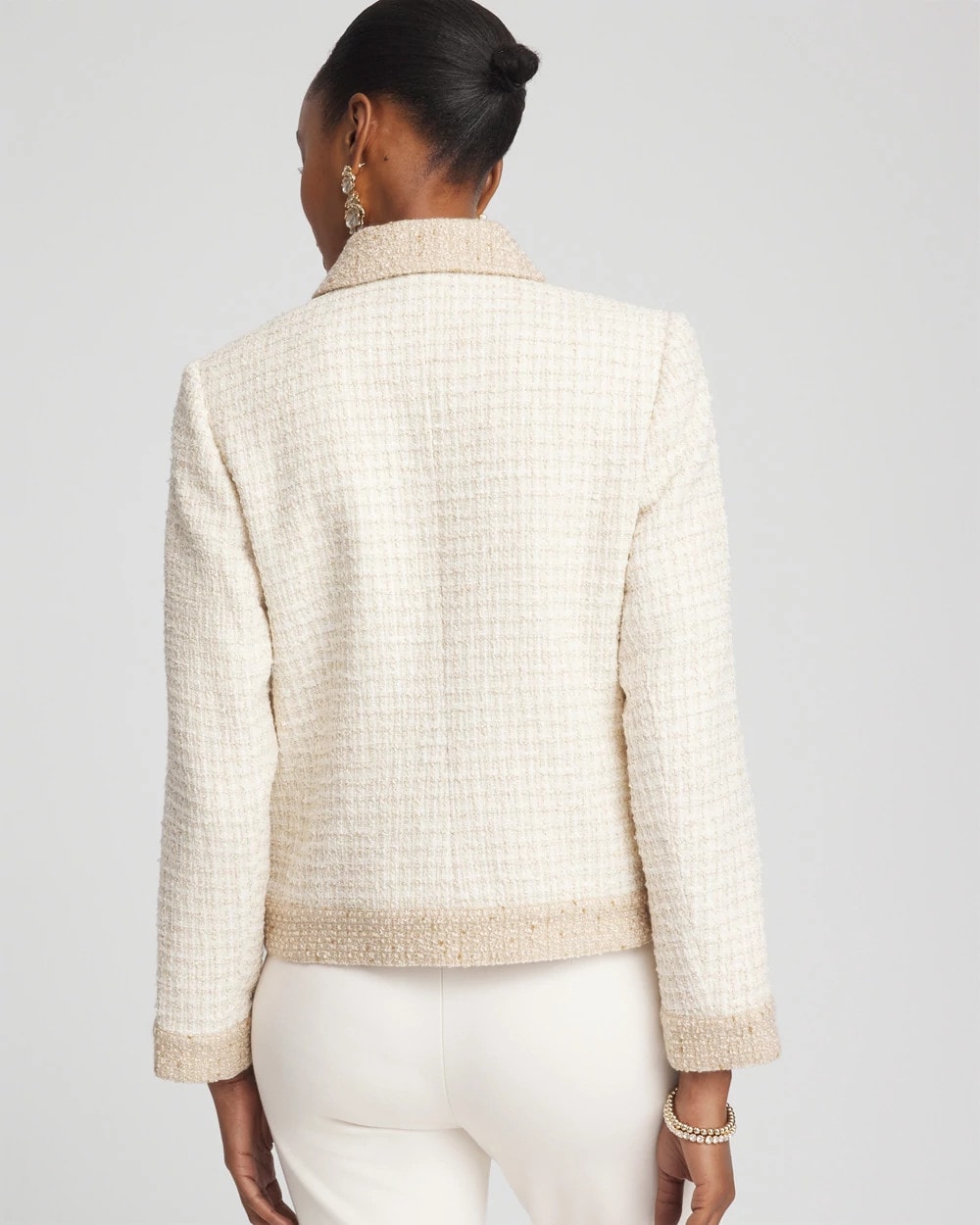 Tonal Neutral Tweed Jacket