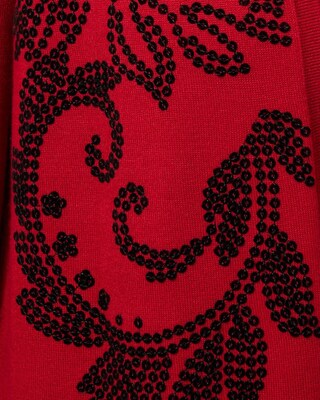 Travelers Collection Sequin Scroll Print Cardigan