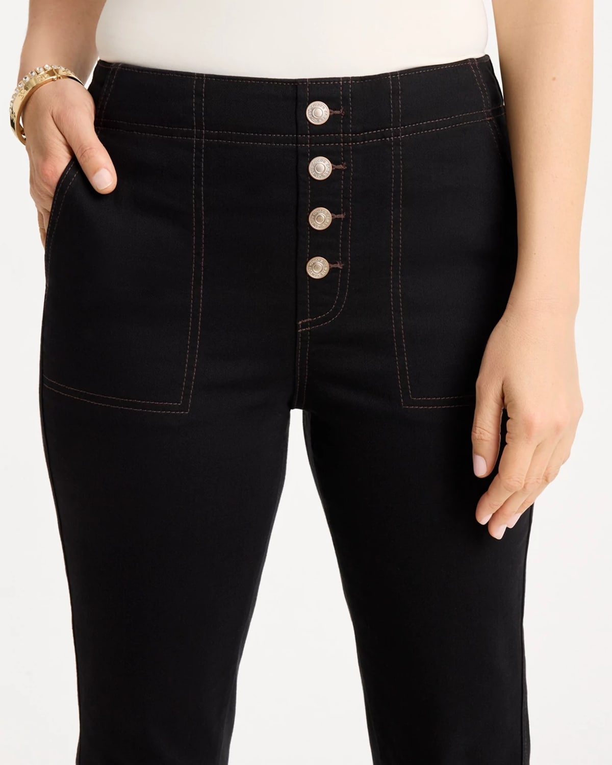 Chico's Pull-on Capri Jeans In Black In Black