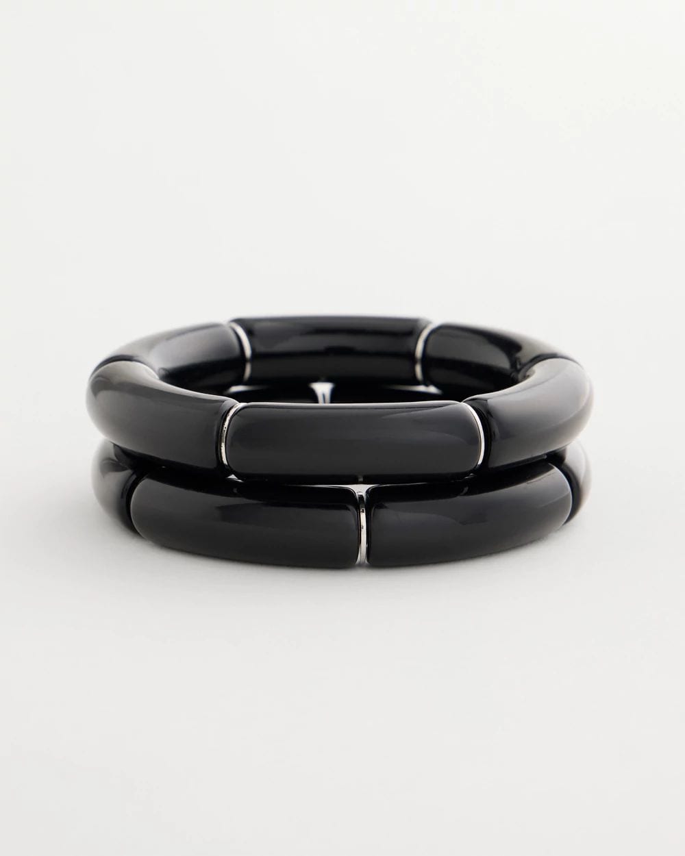 Black Stretch Bracelets Set of Two