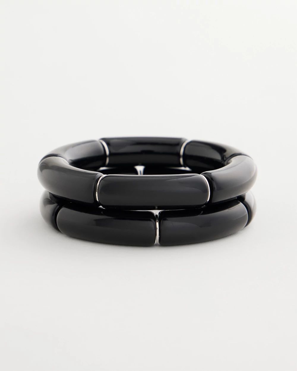 Black Stretch Bracelets Set of Two