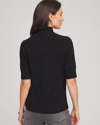 Cashmere Elbow-Sleeve Sweater click to view larger image.