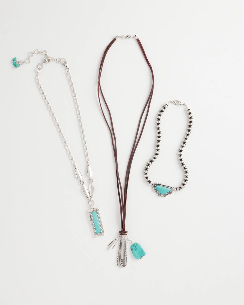 Convertible Turquoise & Charms Motif Necklace