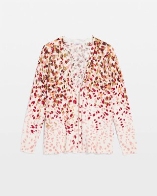 Ombré Printed V-Neck Cardigan click to view larger image.