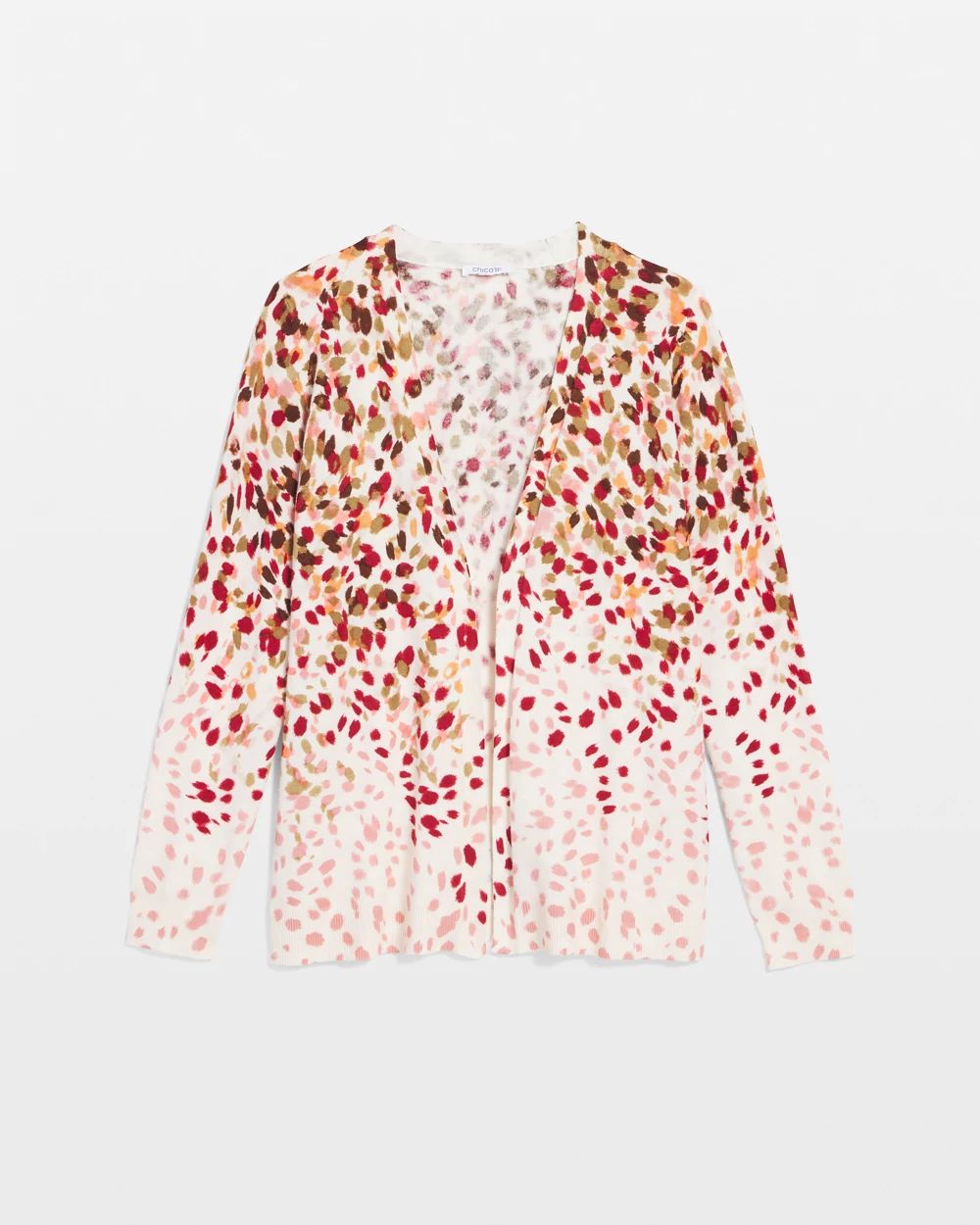 Ombré Printed V-Neck Cardigan