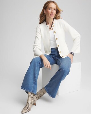 Faux Horn Button-Up Cardigan click to view larger image.