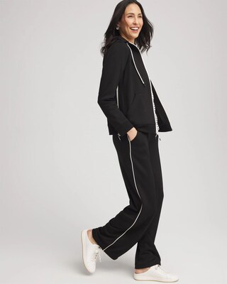 Zenergy® Double-Knit Striped Wide Leg Pants click to view larger image.
