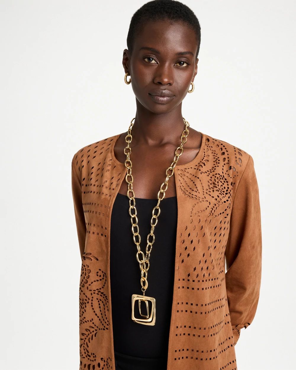 Adjustable Square Pendant Necklace click to view larger image.