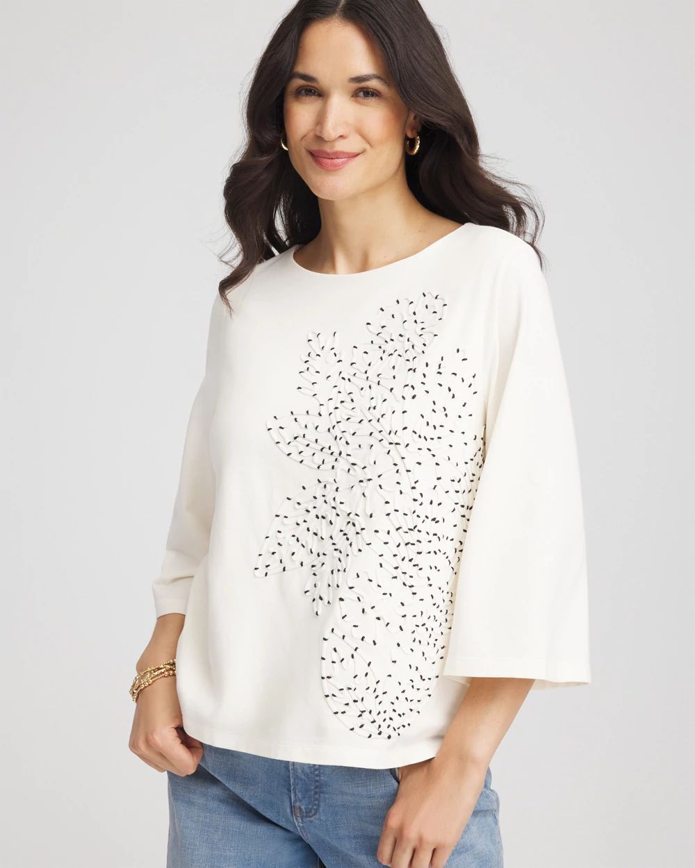 Soutache Embroidered Wildflower Top