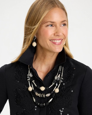 Neutral Triple-Strand Necklace click to view larger image.
