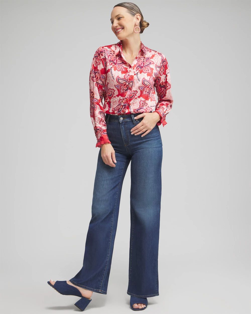 Floral Pleated Blouse