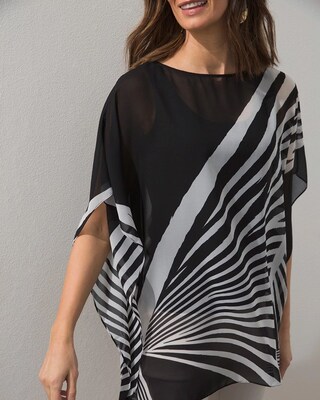 Black and White Long Poncho