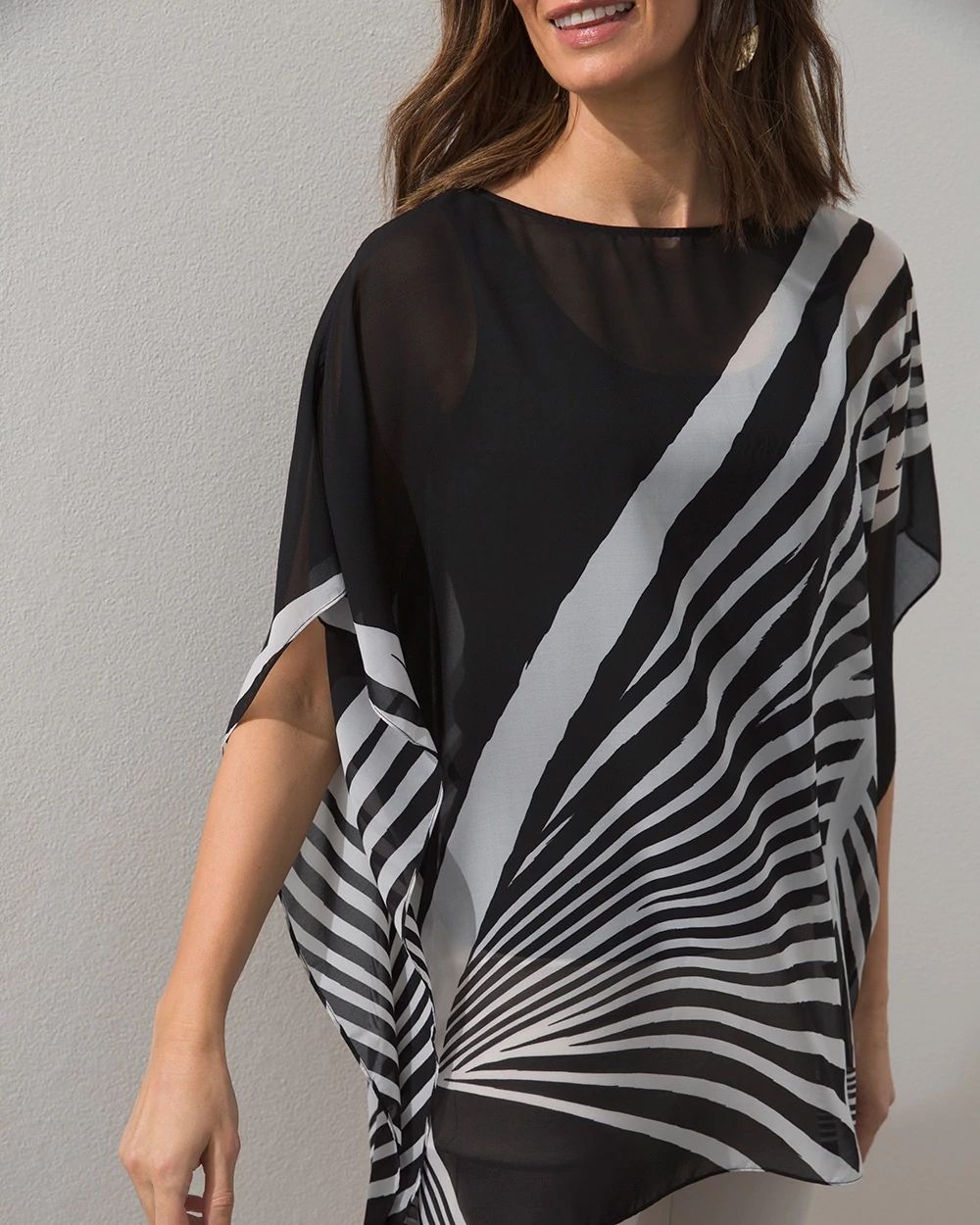 Black and White Long Poncho