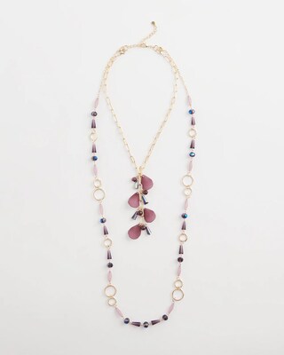 Double Strand Violet Bead Necklace