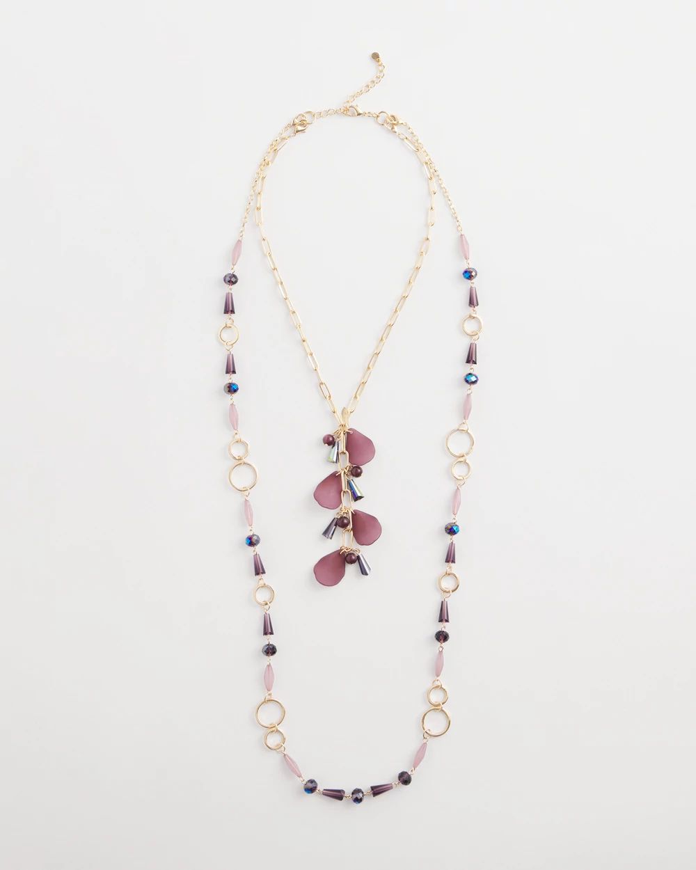 Double Strand Violet Bead Necklace