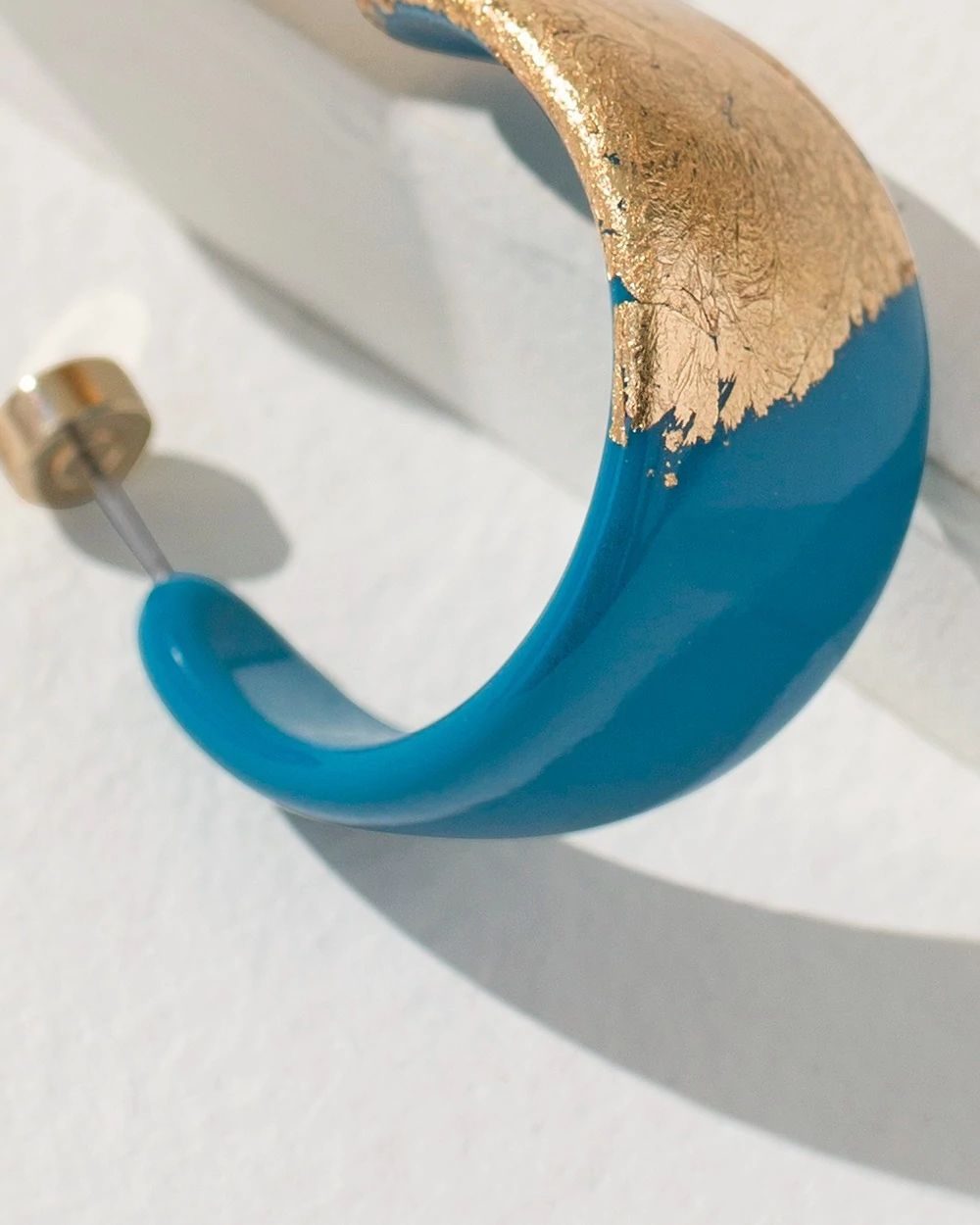 Blue Foil Hoop Earrings