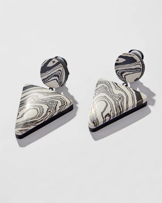 Marble Triangle Clip-on Earrings