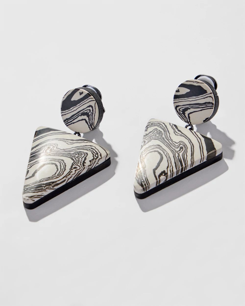 Marble Triangle Clip-on Earrings
