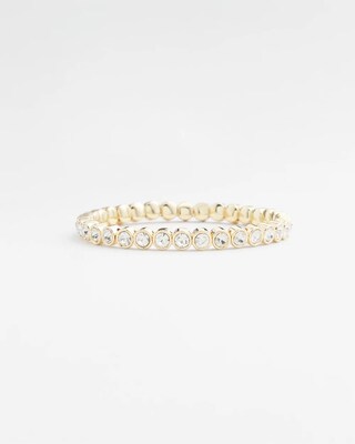 Goldtone Stretch Tennis Bracelet click to view larger image.